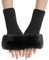 Generisch Warme Handschuhe, kurze Plüschhandschuhe, Herbst und Winter, Damen, süße Strickpuppe, warme Wolle, fingerlose Handschuhe, starke Latex-Mittelhandschuhe, Schwarz, One size
