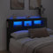 vidaXL Tête de Lit à LED, Tête de Cadre de Lit, Accessoire de Lit Double, Meuble de Chambre à Coucher Maison Intérieur, Noir 160x18,5x103,5 cm Bois d'Ingénierie