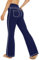 G4Free Yogahose Damen Schlaghose Yoga Stretch Hosen Damen Hohe Taille Bootcut Jeans Freizeithose Sporthose Training Fitness Arbeit Königsblau,M