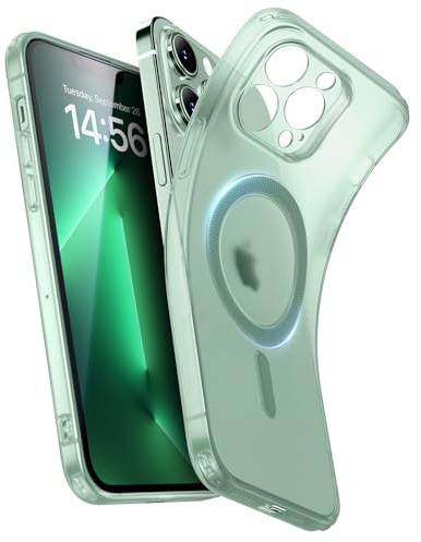 ESR für iPhone 13 Pro Max Hülle, Kompatibel mit MagSafe, Klares Silikon Handyhülle iPhone 13 Pro Max Case, Stoßfeste Dünne Vergilbungsbeständige Transparente Schutzhülle, Zero Serie, Grün