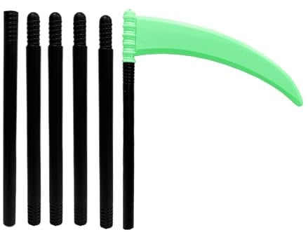 Death Scythe | Long Sickle For Kids And Adults - Long Sickle For Kids And Adults, Adjustable Handle, 6.2ft Costume Accessories, Faux Scythe, Prop For Halloween Parties