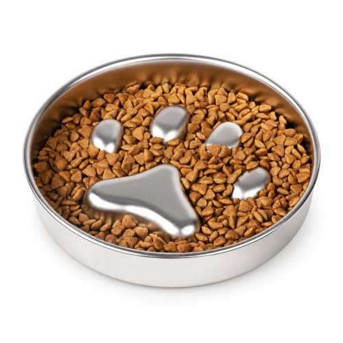 Slow Feeder Dog Bowls for Slow Eating, Metal Slow Feeder Dog Bowl for Medium Breeds, Puppy Slow Feeder Dishwasher Safe