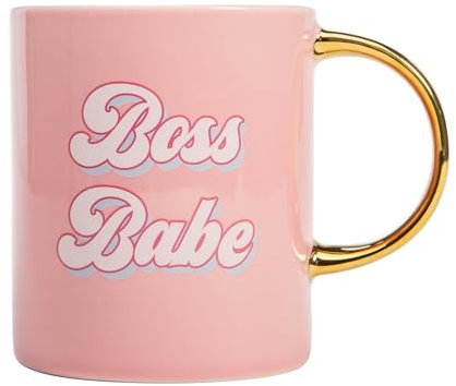Paris Hilton – Boss Babe Tasse 450ml – Stilvoller Kaffeebecher mit Spruch, 134x105mm, Ideal für Büro und Zuhause, Handwäsche, Pink