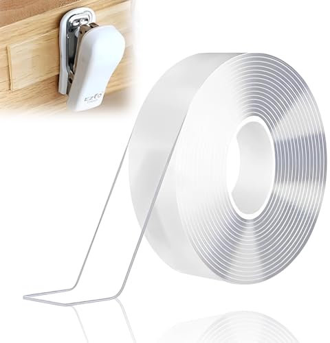 MEXRUMI 1 Piece 5M Double-Sided Tape Extra Strong Transparent Washable Multifunction Double-Sided Adhesive Transparent Nano Tape for Carpets Indoor and Outdoor Photo Posters