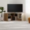 HOCUS PICUS Modern Corner and Flat TV Unit Versatile Design TV Table up to 43 Inches Free Combination Media Entertainment Centre Office Storage Shelf Unit for Living Room (Dark Oak Effect, Sandstone)