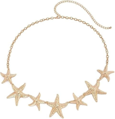 TELAIN Bauch Kette Gold Mit Einem Einzigartigen Seestern Design, Modische Taillenkette Damen Für Vintage Look, Perfekt Für Sommeroutfits Und Strandpartys