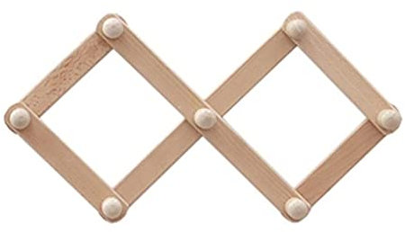 GAOJUNAN Schlafzimmer Garderobenhaken Einziehbarer Akkordeon-Kleiderhaken Aus Holz, Wandgarderobe Für Den Badezimmereingang, Schlafzimmer, Büro, Küche, Huthaken Kleiderhaken Wand(7 Hooks)