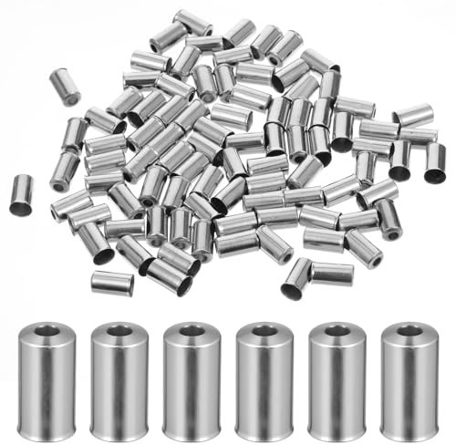 100Pcs Bike Cable End Caps, Sliver BikeCable End Crimps Bike Brake Cable End Tips Cycling Caps Shifter Inner Cable Tips Throttle Cable End Fittings for Rouad Moutain Bicycle/Road Bikes/Folding Bikes