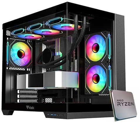 EMCA4 Computer Gaming PC Assemblato Ryzen 7 8700F AI - RX 7800 XT 16GB - SSD M.2 1TB nvme Gen4 - Ram 32GB DDR5 6000mhz EXPO - RGB - Windows 11 - B650 WIFI + Bluetooth - Dissipatore a Liquido 360mm