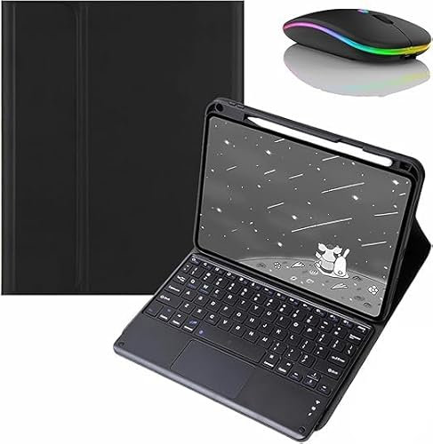 Bueuwe Keyboard Case for Honor Pad X8A 11 Inch, Detachable Bluetooth Keyboard with Touchpad, Soft Back Cover, Bluetooth Mouse,Black