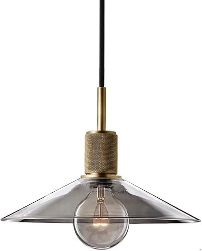 Accesorio de iluminación colgante, lámpara colgante de cobre industrial de vidrio E27, luz colgante de isla de cocina retro, luces de suspensión redondas, lámparas de araña para lámparas de comedor