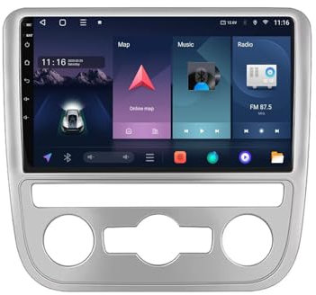 Android 13 2 DIN Pantalla Táctil Radio de 9 para Volkswagen Scirocco 2009-2014 Radio Coche con Navegación GPS Bluetooth Radio FM Cámara Trasera Multimedia Pantalla para Coche(A1 1+32G)