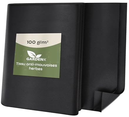 GARDENIX Gartenvlies gegen Unkraut - Unkrautvlies Wasserdurchlässig 100g/m² - Schwarz UV-beständig Folie 1 x 10m (10m²) Vlies Hochbeet, Unkrautschutzfolie, Gartenflies, Beetfolie Pflanzfolie