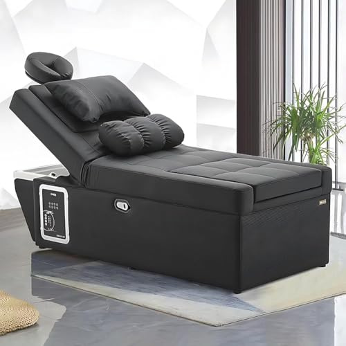 MegLob Lit De Shampooing De 3 En 1, Lit De Spa À Tête Japonaise, Table De Massage Lourde Avec Lavage De Cheveux En Cascade, Lit Facial De Salon De Beauté Avec Fonction De Salle De Bain