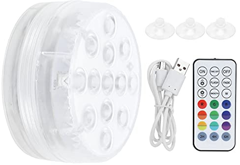FTVOGUE 16 Farben RGB LED Unterwasser-Licht-Eintauch-LED-Leuchten mit 21-Tasten-Fernbedienung für Swimmingpool-Fischtank