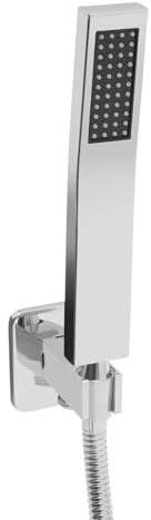 UHDUIG Handbrause Duschkopf mit Wasserstopp Hochdruck Viereck Duschbrause für Badezimmer Verchromtes Design Silber Wassersparender Einfach zu Bedienen für Zuhause und Familien