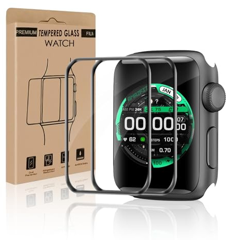 Bodyguard 2 Stück Schutzfolie für Panzerglas für Apple Watch Series 4/5/6/SE 44mm, 3D Vollbildschirm Anti-Kratzer HD Apple Watch 44mm Schutzglas, Ohne Luftblasen iWatch 6 44mm Displayschutzfolie