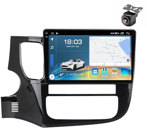 Android 15 Car Radio para Mitsubishi Outlander 3 GF0W GG0W 2012 2013-2018 NAVEGACIÓN GPS con Pantalla Táctil 9 Pulgadas Reproductor Multimedia Autoradio Carplay Android Auto (Y5 8Core 4+64G)