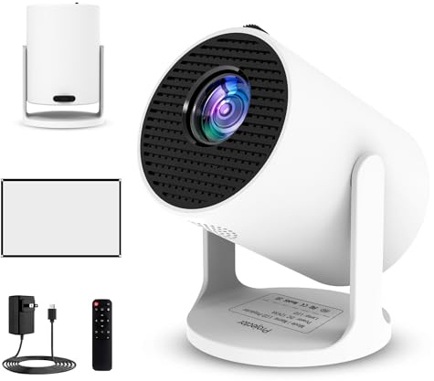 Ultimate 4K Mini Projector with 360° Rotation, Portable Smart Projector for Bedroom & Home Cinema, WiFi6, Bluetooth, Built-in Apps, Short Throw Projector & USB-C Power Bank Compatible
