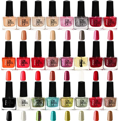 24 Classic Nail Varnish Set 24 Colours 5 ml EU Made (Set A, 24 Colours)