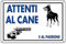 CARTELLO ATTENTI AL CANE E AL PADRONE 20X30 ATTENZIONE TARGA SEGNALE SEGNALETICA 171098