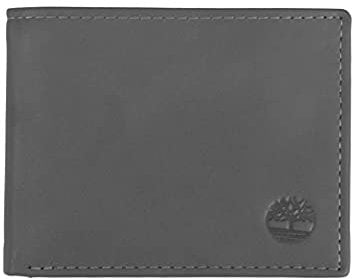 Timberland mens Leather With Attached Flip Pocket Travel Accessory Bi Fold Wallet, Charcoal (Cloudy), One Size UK