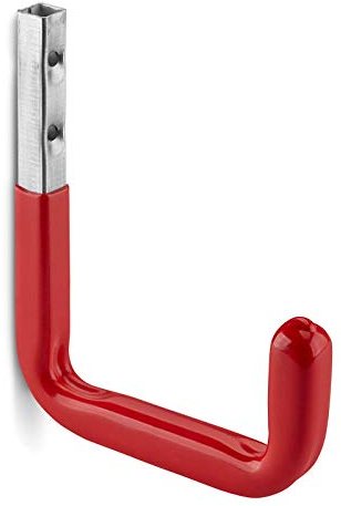 OrgaTech 10 x Wandhaken 140 x 115 mm rot bis 30 Kg Tragkraft mit Gummierung Regalbodenträger Gerätehalter Montagehaken Allzweckhaken