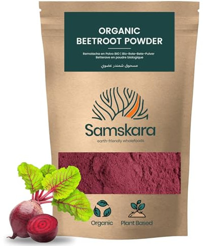 Rote Beete Pulver Bio | SAMSKARA SUPERFOODS | Zertifiziertes Beetroot Powder | Reich an Antioxidantien & Ballaststoffen | Für Smoothies, Backen & Lebensmittelfarbe (1 kg)