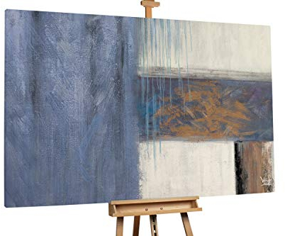 KunstLoft® XXL Gemälde 'Dezente Harmonie' 180x120cm | original handgemalte Bilder | Abstrakt Formen Grau Braun | Leinwand-Bild Ölgemälde einteilig groß | Modernes Kunst Ölbild