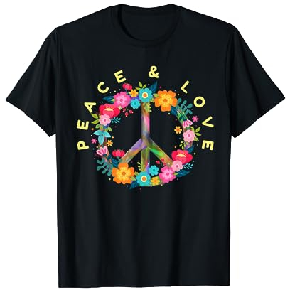 Peace Love Hippie Design - 60er 70er T-Shirt