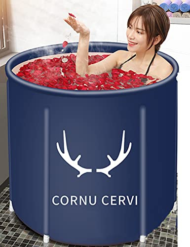 Glück Sheep Blau Badewanne Winter-warmes Wasser Bad for Badezimmer Einfachen Zubehör Faltbare Badebottich Erwachsene Badewanne beweglicher Badewannen for Erwachsene Home Spa Bad Barrel Studenten Badew