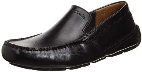 Clarks Homme Markman Plain Mocassin, Cuir Noir, 44.5 EU