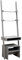 Home Source Desk Unit Home Office Shelving Storage with Stool Included, Grey, 3 Tier