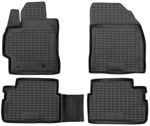 Walser XTR Gummi Fussmatten Auto für Toyota Auris (E15) 2006-2012, 100% passgenaue Auto Fußmatten, robuste Universal Fußmatte Auto, Gummimatten Auto, Auto Fussmatten Gummi