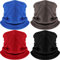 Hicarer 4 Pieces Winter Fleece Neck Warmer Snoods for Men Women Gaiter Thick Thermal Windproof Ski Neck Scarf Balaclava(Black, Blue, Red, Coffee)