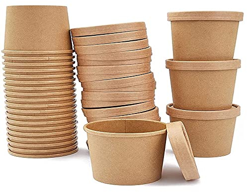 20 Pezzi Contenitore per Alimenti da Asporto, Scatola di Carta Kraft per Alimenti, Contenitori Take Away, Cartone per Insalata con Coperchio Ventilato, per Sandwich, Cheesecake, Hamburger