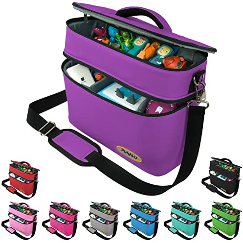 PUNALU große Tasche für Toniebox, viel Platz für Tonie Hörfiguren, Toniebox Tasche (lila)