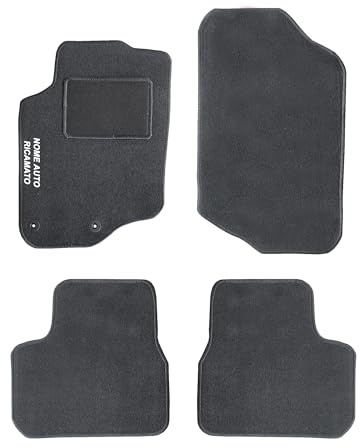Auto Accessori Lupex | 4-teiliges Auto Fußmatten Set kompatibel mit 207 (2006-2015) | Maßgeschneiderte Teppichmatten mit 2 Befestigungsclips | Fahrer-Seite mit Stickerei | vorne und hinten