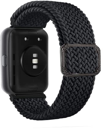 SeNool Correa Compatible con Huawei Watch Fit 2, [Nylon Trenzada Muñequeras de Repuesto] [Agradable para Piel, Transpirable], Banda para Huawei Watch Fit 2 - Negro