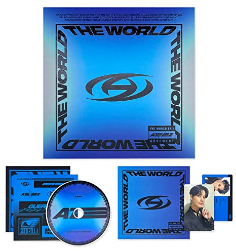 ATEEZ - [THE WORLD EP.1 : MOVEMENT] (A Ver.) Photo Booklet + DISC + Sticker + Folded Lyrics Poster + ID Card + Photo Card + 2 Pin Button Badges + 4 Extra Photocards