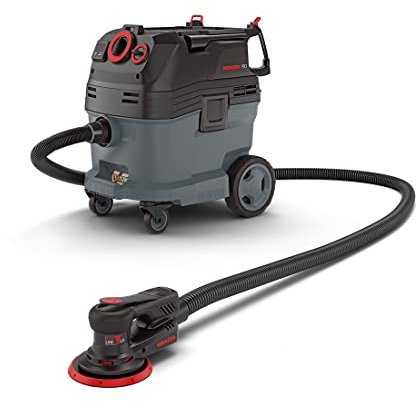 MENZER Ponceuse Excentrique ETS 150 5.0 & Aspirateur de Sécurité (Aspirateur Eau et Poussière) VCL 530 PRO, avec Kit d’Abrasifs