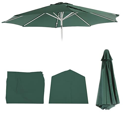 Mendler Ersatz-Bezug für Sonnenschirm N19, Sonnenschirmbezug Ersatzbezug, Ø 3m Stoff/Textil - grün