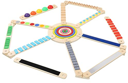 OROMMA 19 Stück Hölzerner Schwebebalken, Kinder-Hindernisparcours für Drinnen und Draußen, Fördert Koordination, Gleichgewicht und Kraft, Vorschul-Lernspielzeug