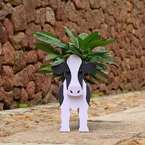 Suitchoi Kuh Geschenke für Kuhliebhaber, Kuh Dekor Geburtstag oder Weihnachten, niedliche Tier Blumentöpfe für Outdoor Garten, Kuhform Pflanzenbehälter Halter kleine Milchkuh