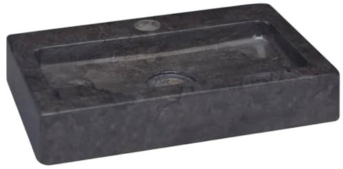 Vasque à Poser, Lavabo à Poser Lavabo Lave Main Lavabo Noir 38x24x6,5 cm Marbre
