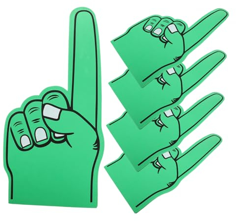 Toyvian 5 STK Auf Der Handfläche Bedruckter Schaumstofffinger Mannschaftssportbevorzugungen Nummer Eins Schaumhand Led Leuchten Schaumfinger Wir Sind 1 Hand Spielzeug Frieden Weiß Kleidung