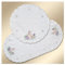 DSD Design-Studio Drechsler Bestickte Deckchen Häschen im Gras aus Echter Plauener Spitze Tischdecke mit Osterhasen und Schmetterlingen 2er Set