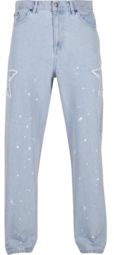 Karl Kani Herren KM241-017-1 Og Baggy Five Pocket Paintsplatter Denim Bleached