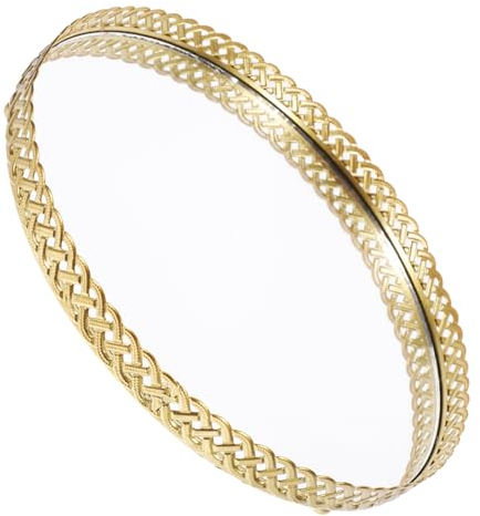 KOMBIUDA Vassoio Per Profumi Superficie Specchiata Vassoio Portaoggetti Per Toeletta Portagioielli Per Scrivania e Bagno Per Gioielli e Oggetti