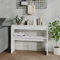 homiuse Konsolentisch Holzwerkstoff Sideboard Beistelltisch Wohnzimmer Bartisch Konsolentisch Schmal Kleines Regal Beistelltisch Couch Flur MöBel Sideboard Holz Zwei Schichten 102x30x80cm Weiß